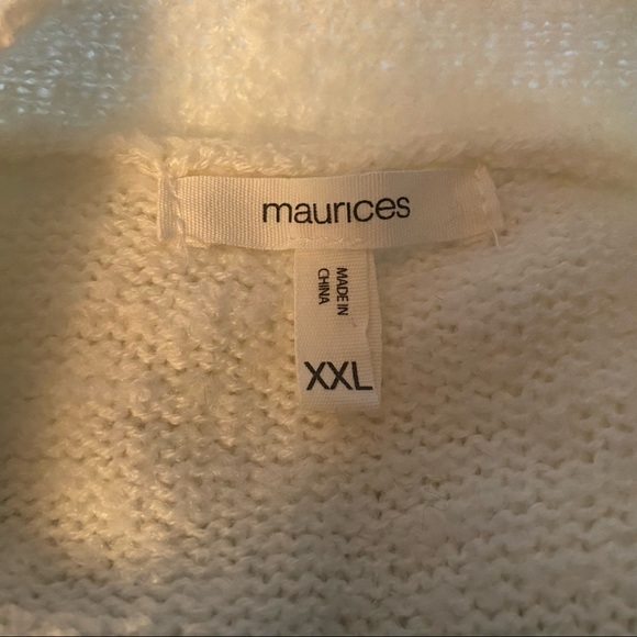 Maurice’s | White Fair Isle Knit Cardigan Open Front Size XXL - Picture 4 of 5
